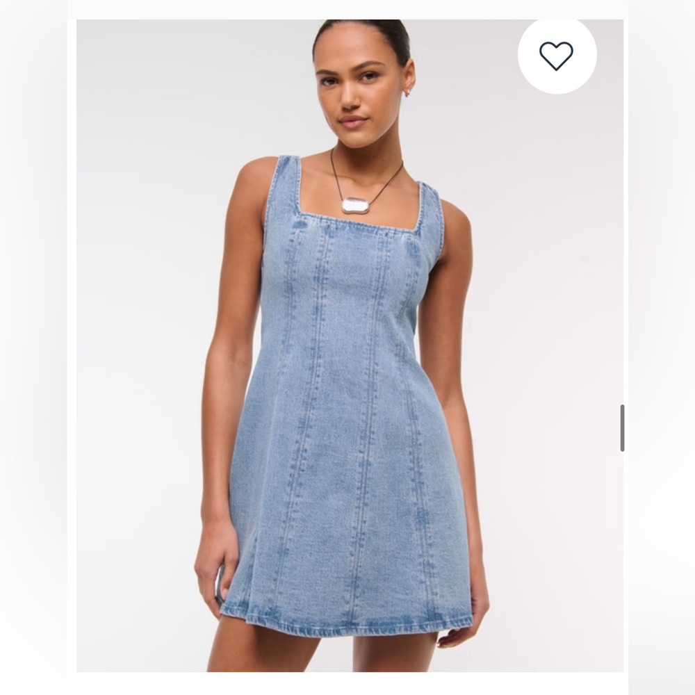 The A&F Mila Squareneck Denim Mini Dress